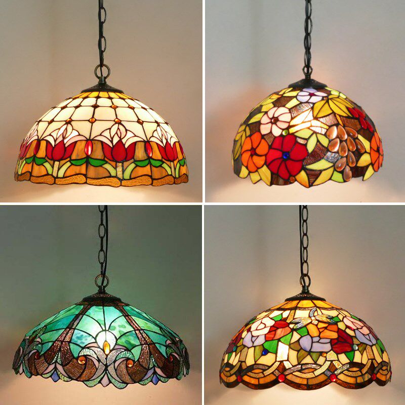 华豪欧式餐桌灯创意酒吧过道地中海吊灯凤尾灯彩色玻璃珠子反吊灯,家装灯饰光源,客厅吊灯,淘宝优惠券,粉丝福利购,淘宝优惠卷