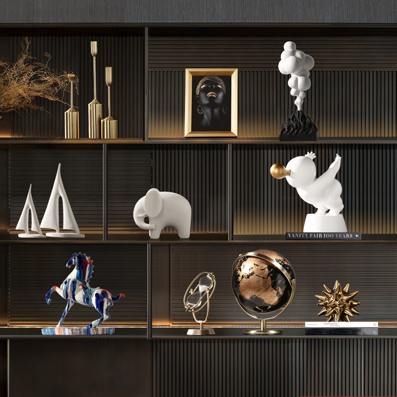 现代简约新款高端大气上档次办公室酒柜装饰品摆件客厅家居饰品