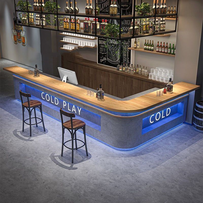 覆古工业风酒吧吧台咖啡店前台小酒馆烧烤店收银台台球厅接待柜台