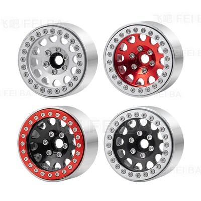 1.9寸合金轮毂 1:10攀爬车  圆孔 全黑 全银 全红 银黑 飞吧轮毂