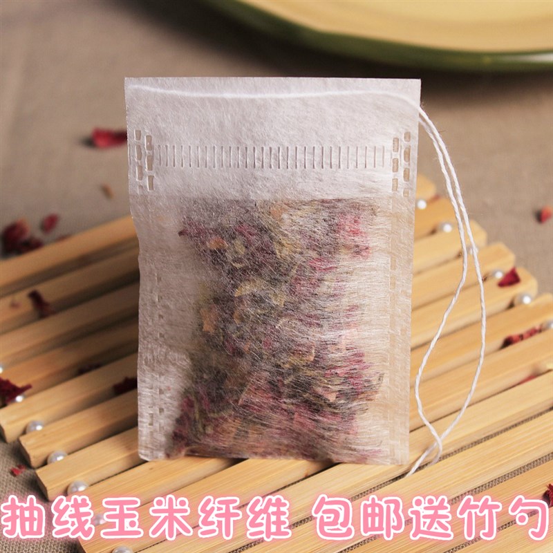 100片8*10cm抽线玉米纤维茶叶包泡茶袋茶叶袋茶袋包煮茶袋过滤袋