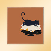 慵懒猫咪 数字油画diy填充油彩手工绘画画涂色填上色水彩简单