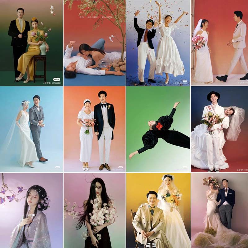 2023室内单色渐层背景布照相馆艺术照背景纸淘宝服饰拍照高端背景