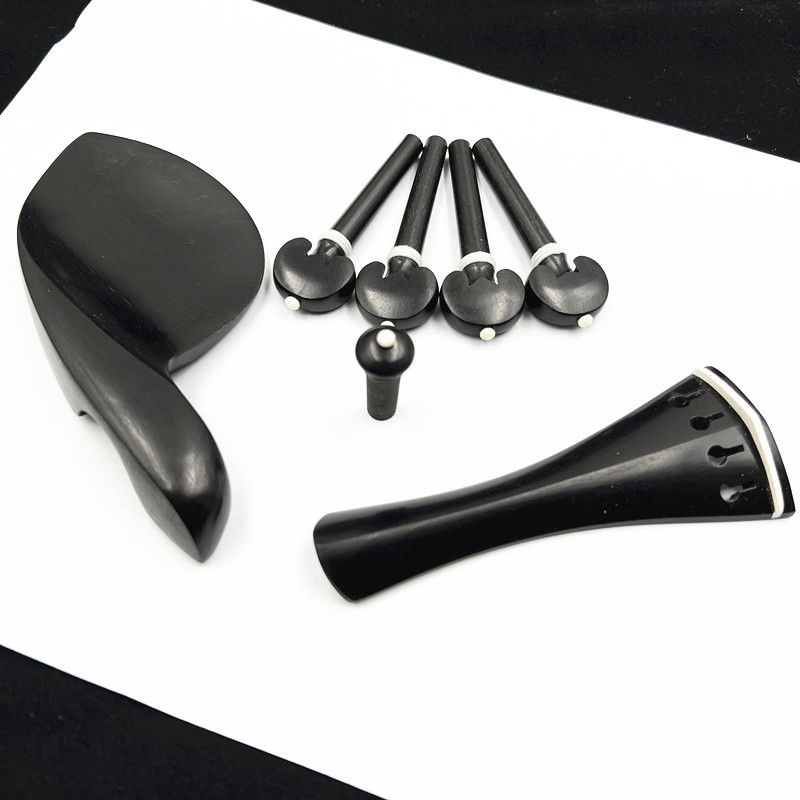 /小提琴配件 乌木镶牛骨配件 琴轴拉弦板腮托尾柱全配件