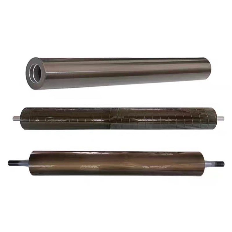 厂家定制 茶色氧化铝合金辊筒硬质氧化网纹辊压花辊展平辊 铝导辊