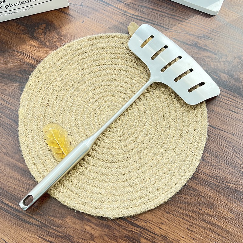 出口德国30不锈钢加厚翻鱼铲子煎鱼铲加宽煎蛋铲牛排铲平铲漏铲