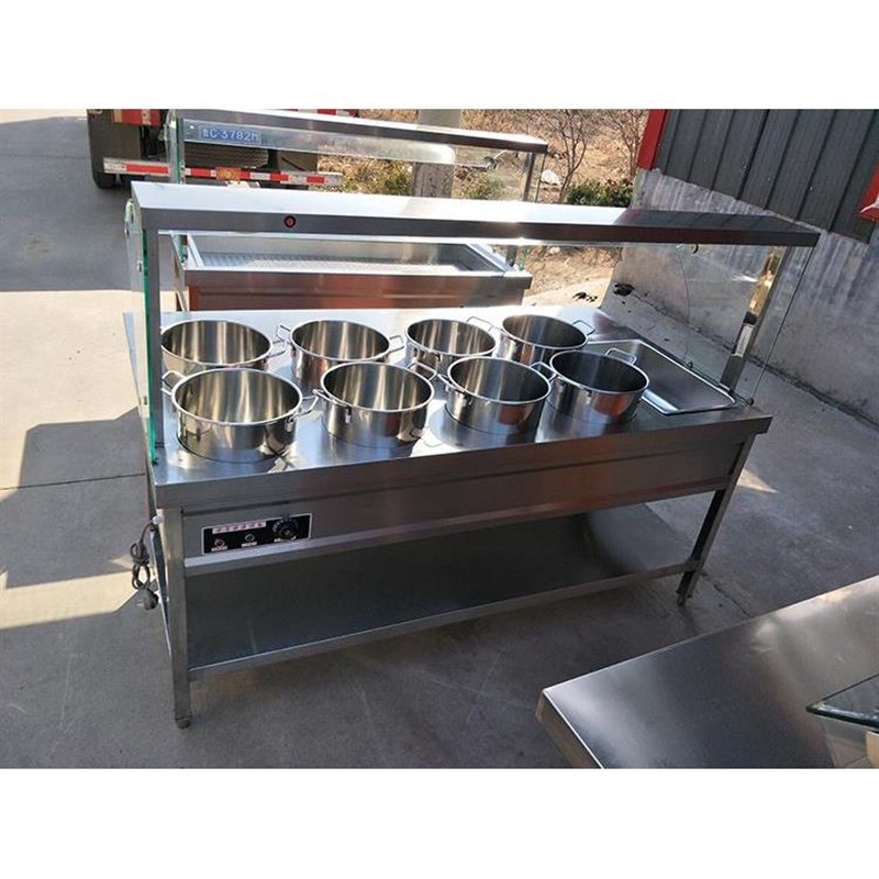 不锈钢保温柜浏阳蒸菜台小碗菜保温柜玻璃罩快餐保温台快餐保温柜