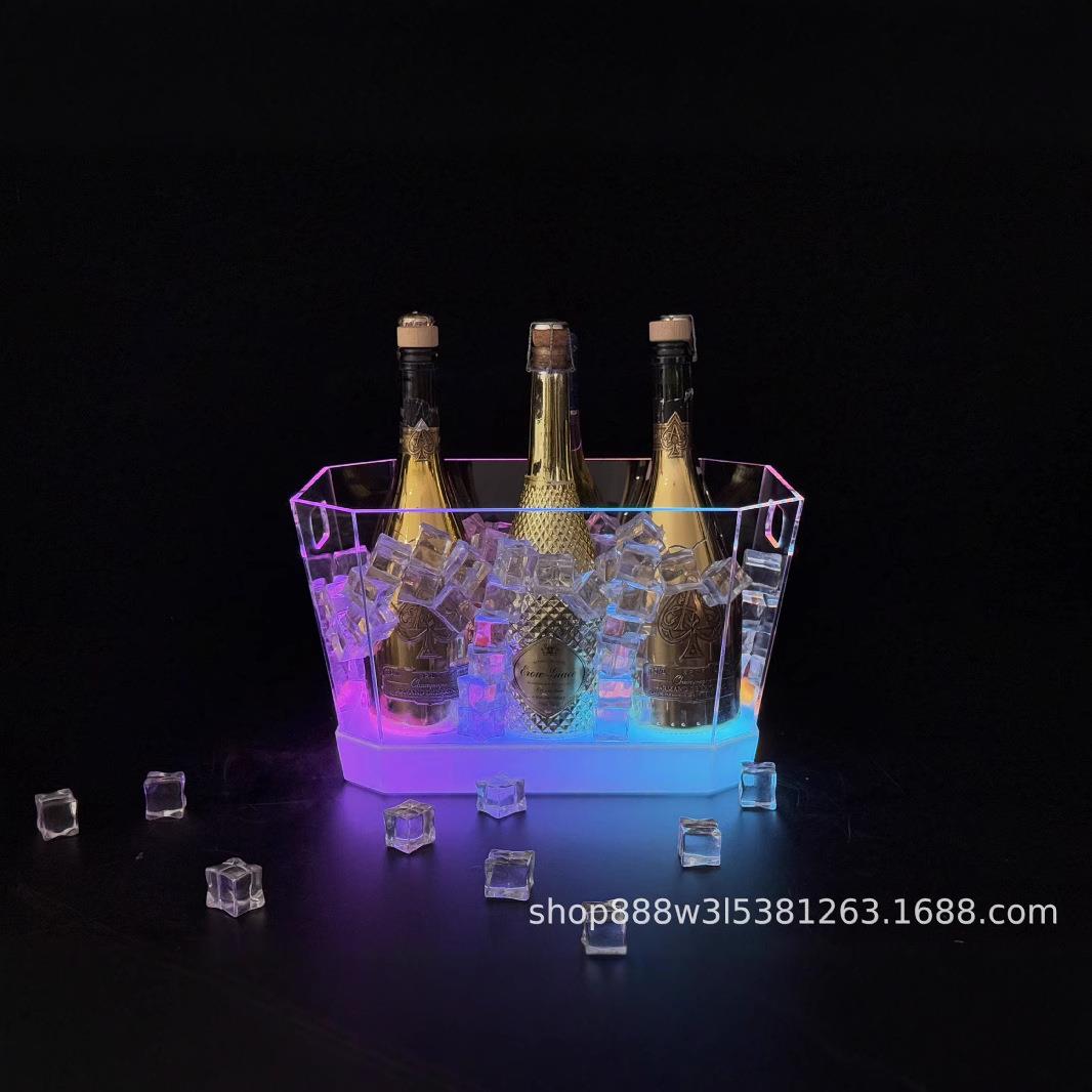 酒吧KTV专用酒具器皿香槟啤酒桶夜场鸡尾酒桶LED亚克力透明冰桶框