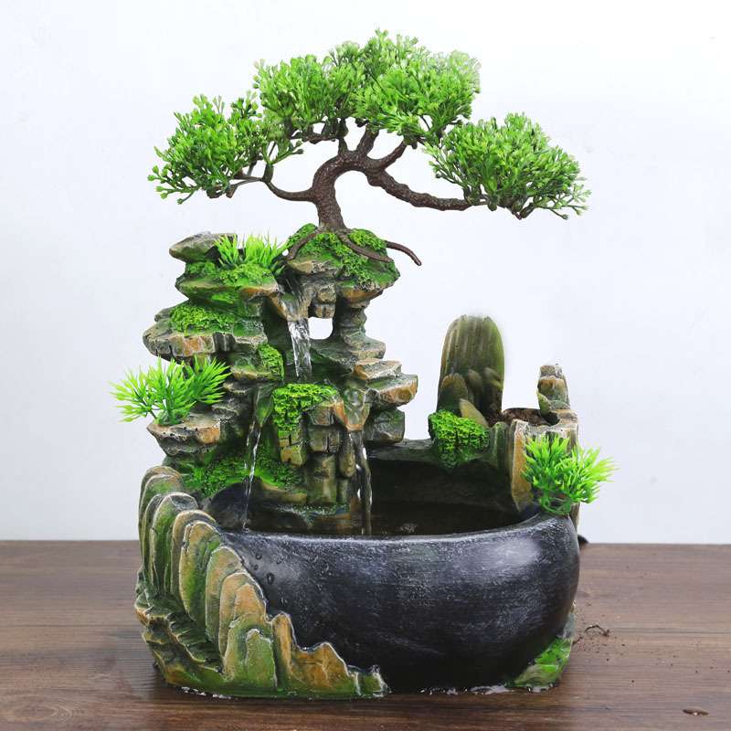 厂家货源义乌小商品 树脂工艺品小假山流水摆件创意微景观L20