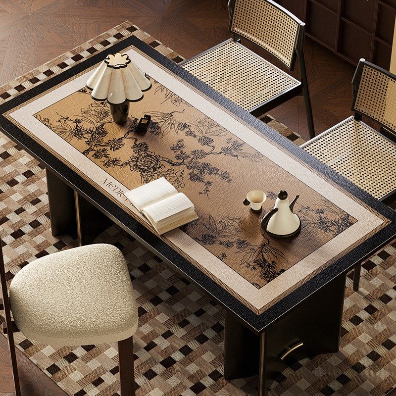 寂枝庄园中古风餐桌垫防油防水防烫皮革高级感桌面台面盖布垫布,居家布艺,桌布,淘宝优惠券,粉丝福利购,淘宝优惠卷