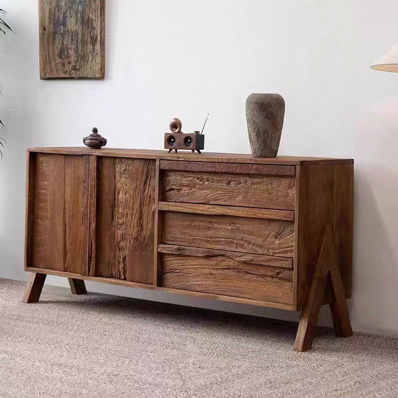 老榆木侘寂风家具覆古风中式边柜餐边柜酒柜民宿别墅柜子靠墙一体,住宅家具,餐边柜,淘宝优惠券,粉丝福利购,淘宝优惠卷