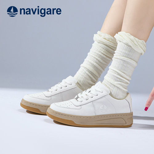 Navigare小帆船真皮小白鞋女鞋