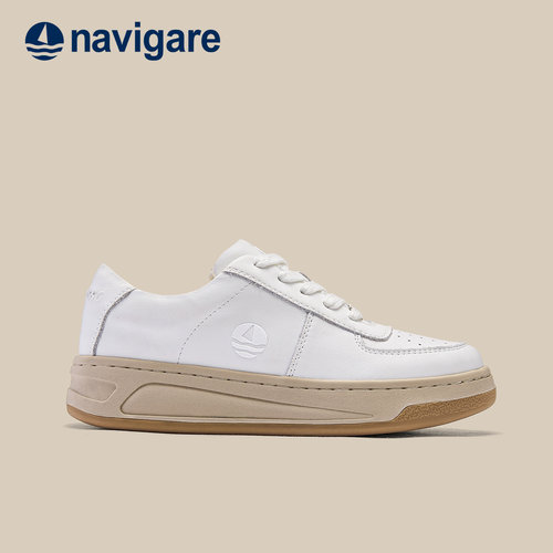 Navigare小帆船真皮小白鞋女鞋夏