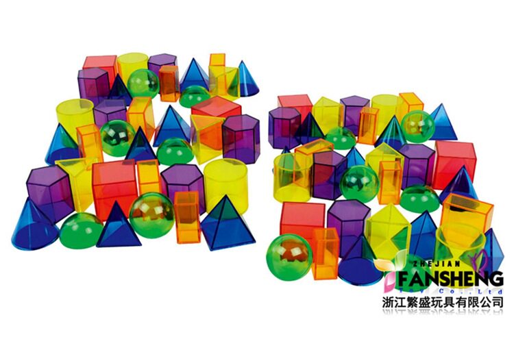 透明5cm立体几何彩色透明体数学几何拼插积木数学益智玩具