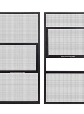 定制三推金刚网纱窗儿童安全防护纱窗外开平纱网自装免打孔可拆卸