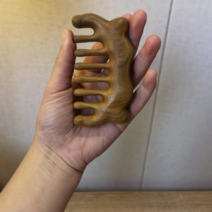 小鹿款经络按摩木梳子头疗疏通头皮天然绿檀木多功能梳通乳腺全身