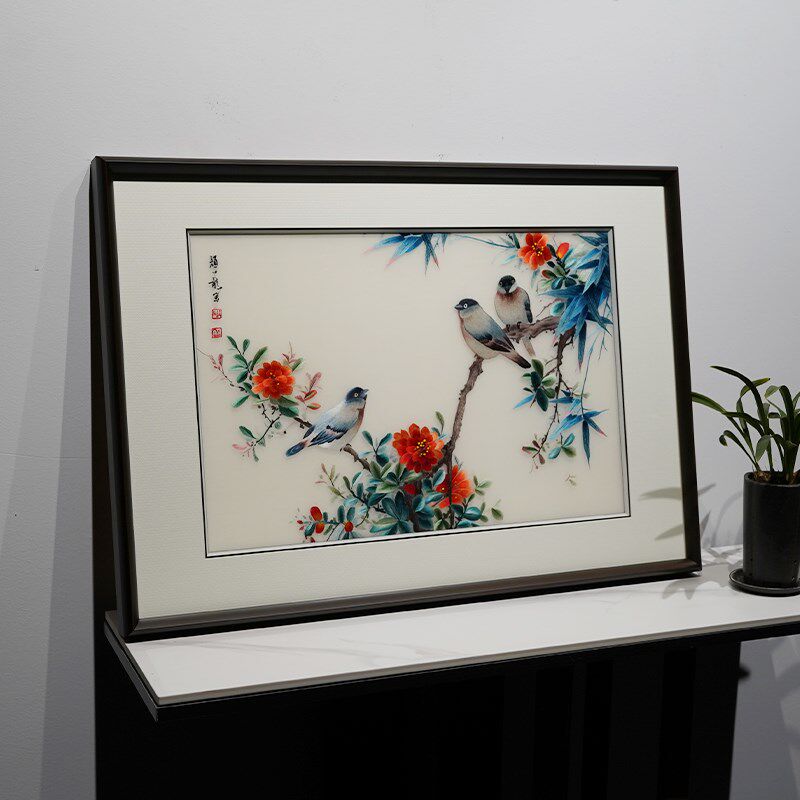 苏绣大师级作品装饰画纯手工刺绣艺术挂画