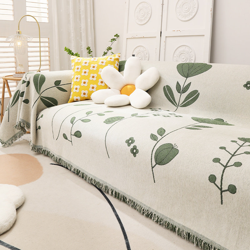 沙发垫盖布巾毯子全盖双面雪尼尔四季通用田园风可铺可盖贵妃套罩