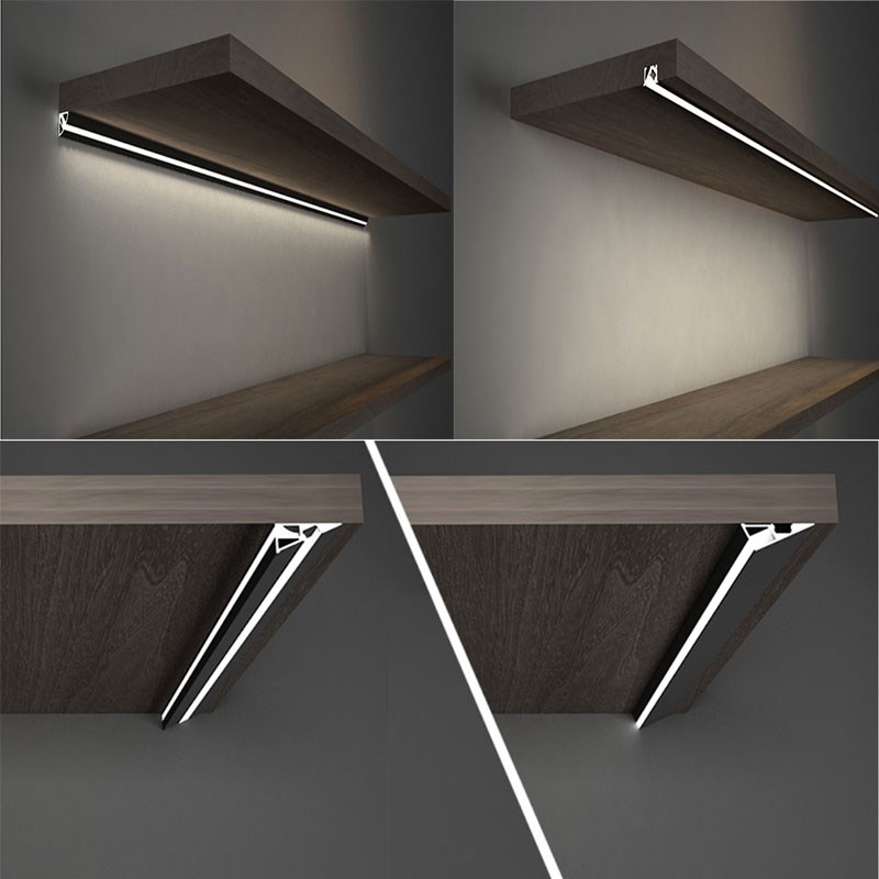 led免开槽层板灯嵌入式橱柜衣柜酒柜灯带发光前置隔板灯感应线条