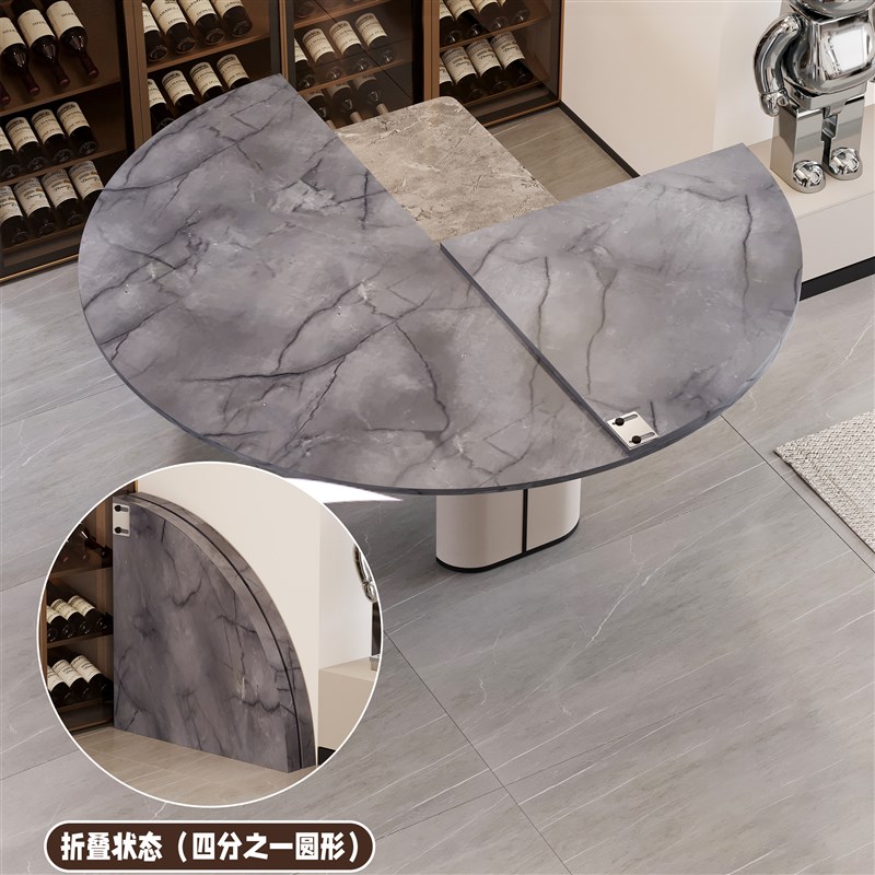 四分折叠圆桌面家用饭桌圆台面聚会10人20人加大圆形可折叠圆桌面