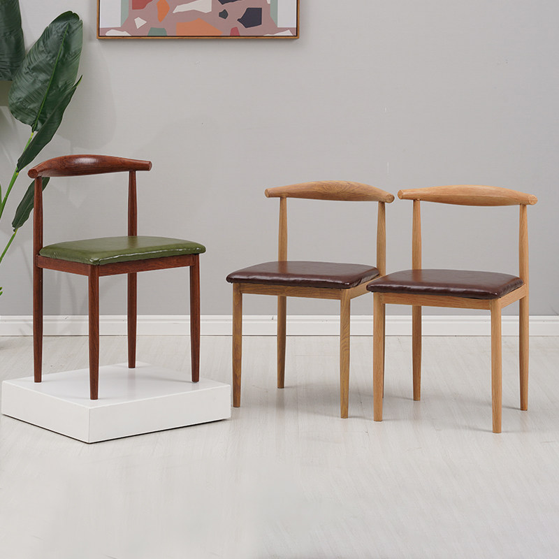 铁艺仿实木牛角椅子靠背小吃快餐凳子汉堡甜品奶茶店饭店饭厅餐椅,住宅家具,餐椅,淘宝优惠券,粉丝福利购,淘宝优惠卷