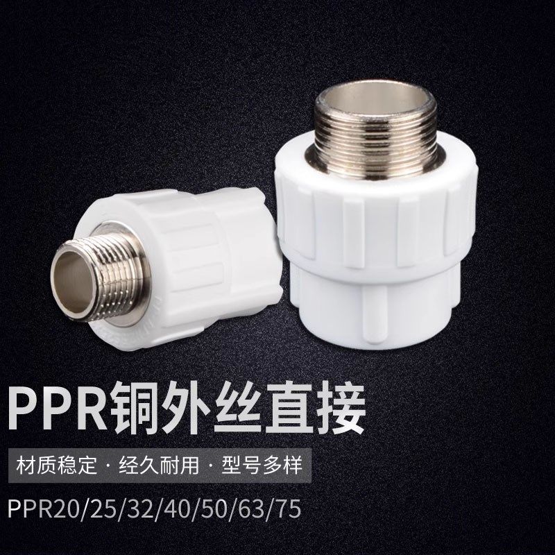 PPR外丝直接外牙直通水暖配件20/25/32/40/50 63PPR自来水管接头