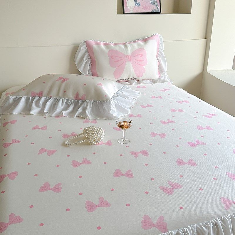 月亮睡了*夏日甜妹!冰丝凉席三件套床裙款夏凉席宿舍家用凉席子,床上用品,冰丝席,淘宝优惠券,粉丝福利购,淘宝优惠卷