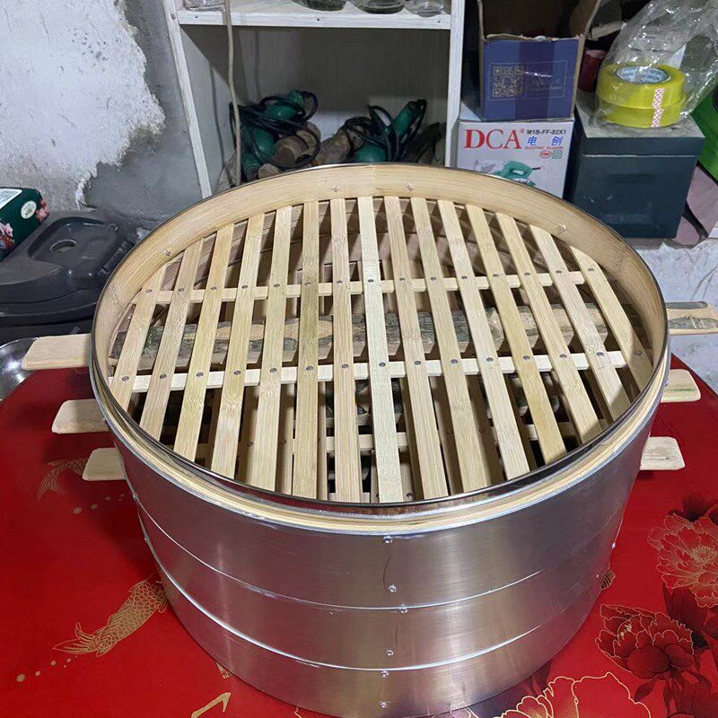 43 52铝合金蒸笼竹制不锈钢商用家用食堂用加厚蒸包子蒸馒头怀宁