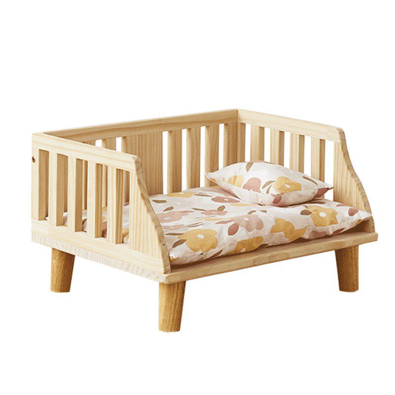 宠物窝四季通用狗窝封闭式离地床木质猫窝床头宠物柜室内实木狗床