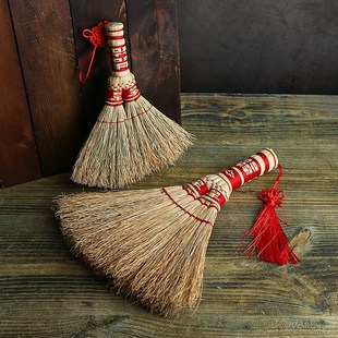 高粱苗扫床小扫把老式笤帚结婚新居小挂饰房间红扫帚挂件喜庆扫车