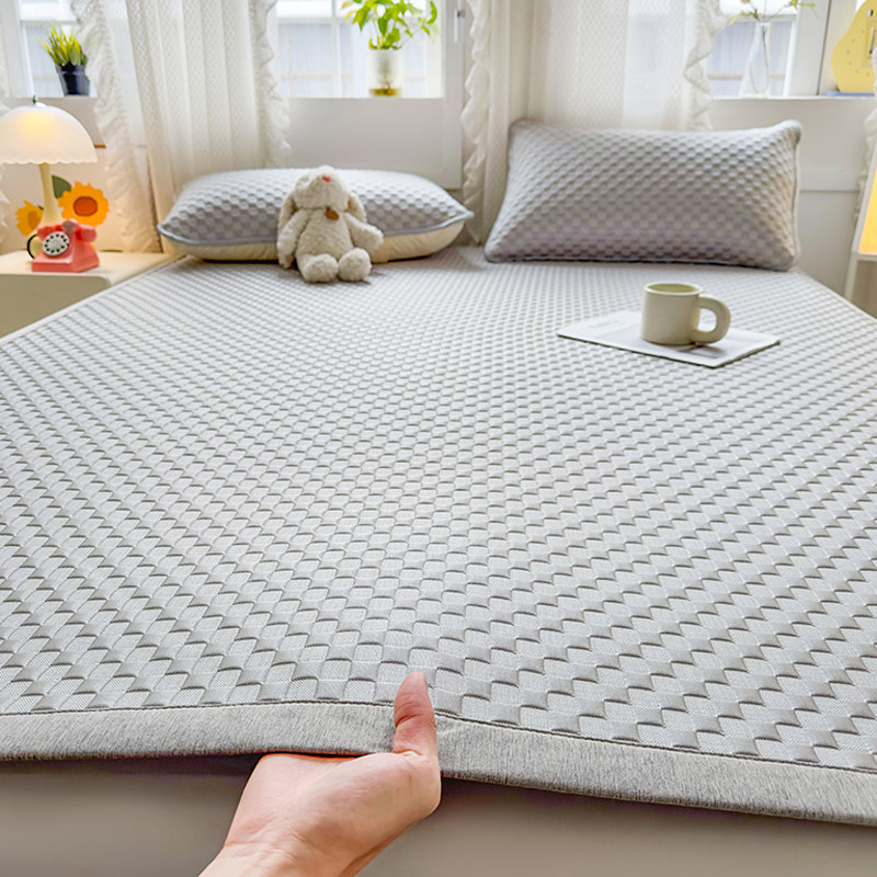 夏天冰丝凉席床垫款2024新款冰豆豆床单三件套空调席凉感席可机洗