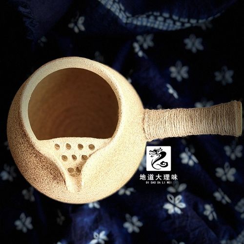 土陶罐云南大理白族特产手工柴烧侧把烤茶粗陶围炉煮茶壶冲花茶罐