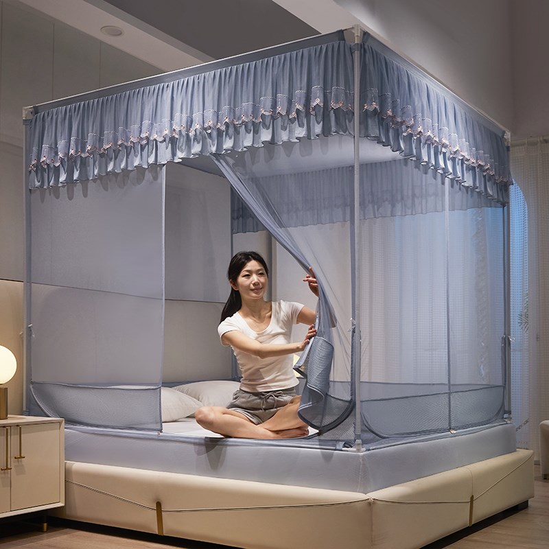 蚊帐防摔儿童蒙古包无底家用卧室2024年新款免安装宝宝防掉床纹帐