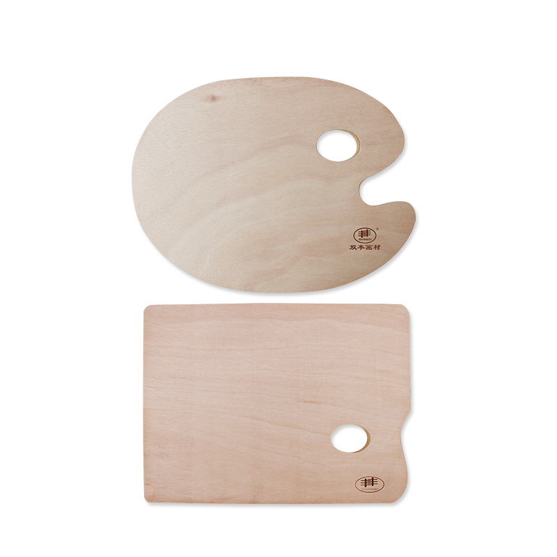 丰椭圆方形调色盘木质油画美术调色板丙烯水粉水彩木制颜料盘专业