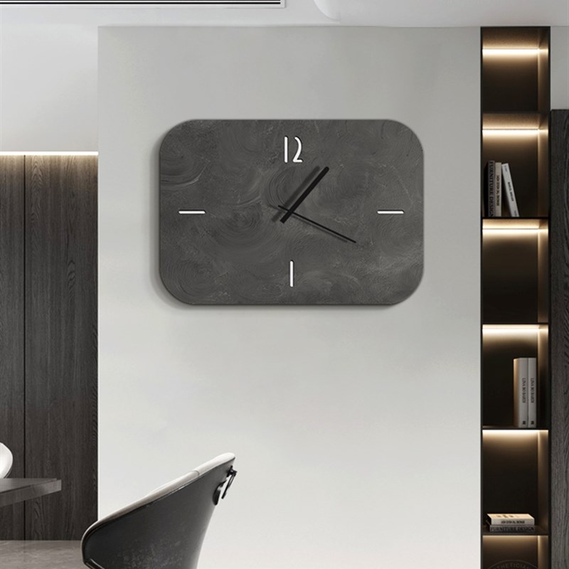 现代简约电表箱装饰画带钟表极简挂钟电闸遮挡挂画配电箱时钟壁画