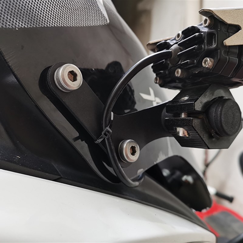 适用光阳赛艇CT0 300 0 赛艇S3改装车头高位后视镜射灯支架