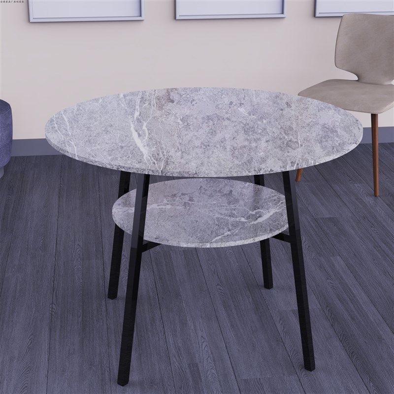 小圆桌洽谈桌餐桌家用双层桌椅组合套装阳台小户型一桌两椅接待桌