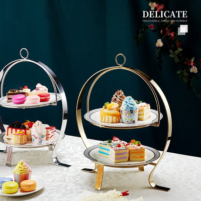 下午茶点心架三层水果托盘蛋糕茶歇摆台英式酒店甜品台摆件架