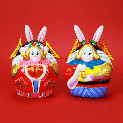 吉兔坊兔儿爷小摆件兔爷乔迁新居礼品家里装饰品创意娃娃家居礼品