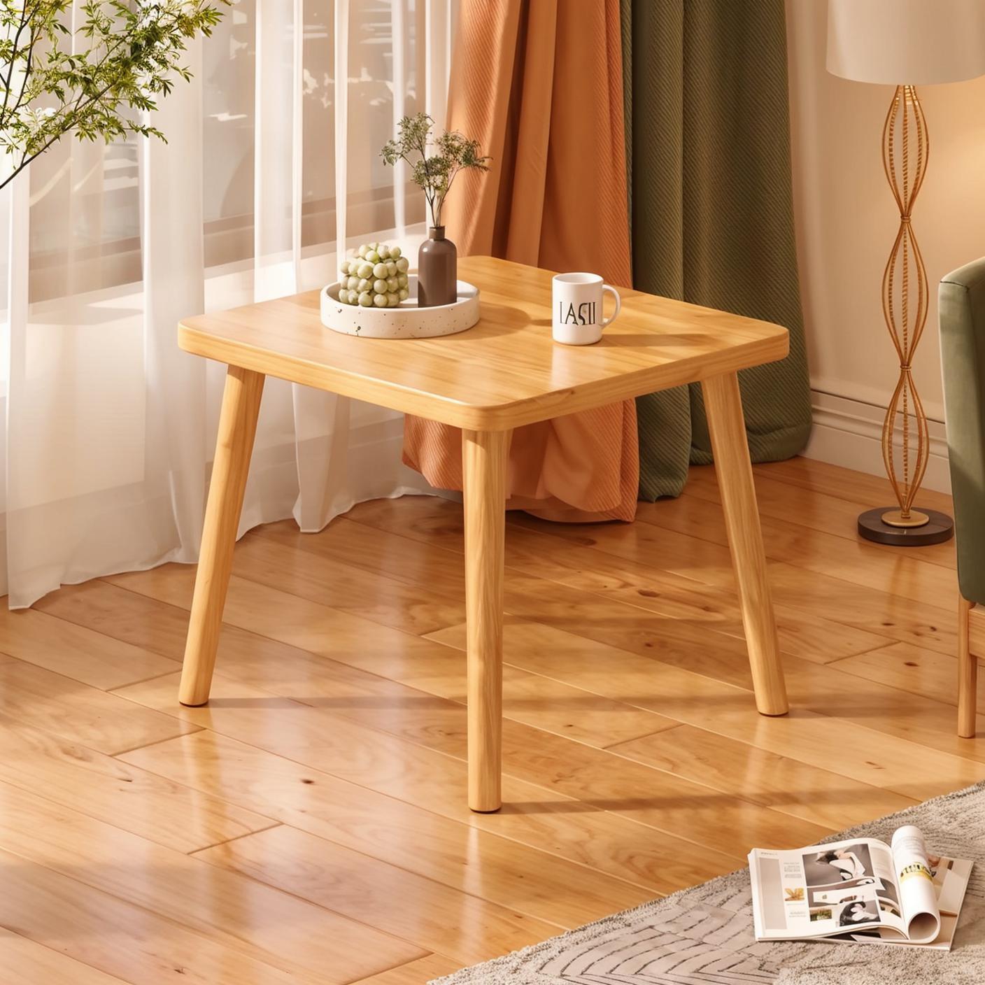 茶几小桌子家用阳台飘窗桌简约客厅沙发边几迷你床头柜实木小方桌