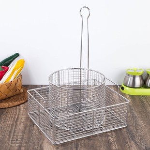 81不锈钢炸篮炸网炸筛电炸炉配件油炸框油炸锅过滤网薯条筐鸡腿篮