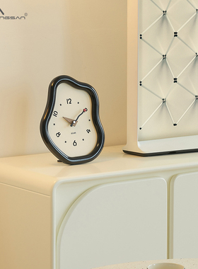 noridongsan家居玄关高级感装饰品客厅电视柜奶油风时钟桌面摆件