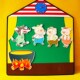 三只小猪毛毡绘本故事幼儿园围裙剧道具英语教学教具宝宝早教玩具