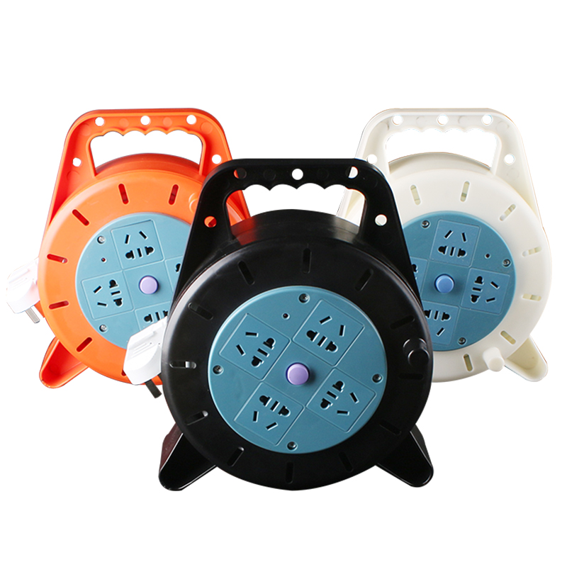 移动线盘空线盘电缆线绕线卷盘线轴电线收线盘轮5/10米延长线插座
