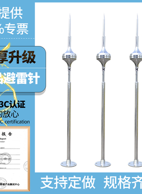 提前放电避雷针ESE2500预放电避雷针接闪器整体304不锈钢避雷针