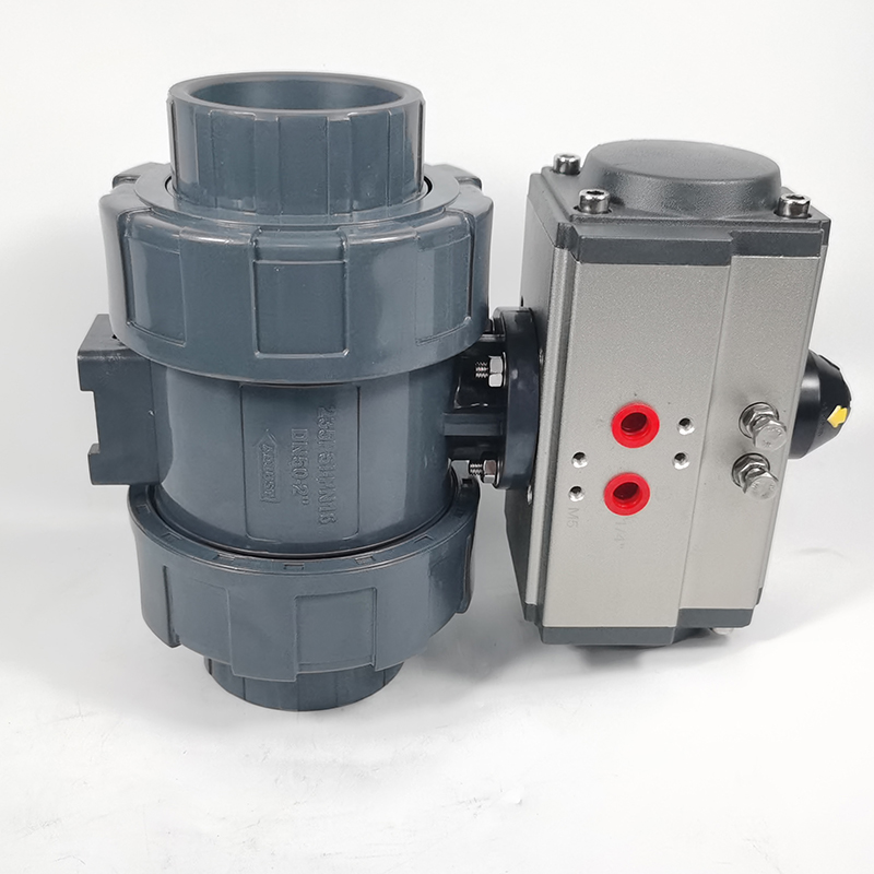 upvc气动球 UQ21F-1S油令活接pvc塑料化工门 耐酸碱腐蚀