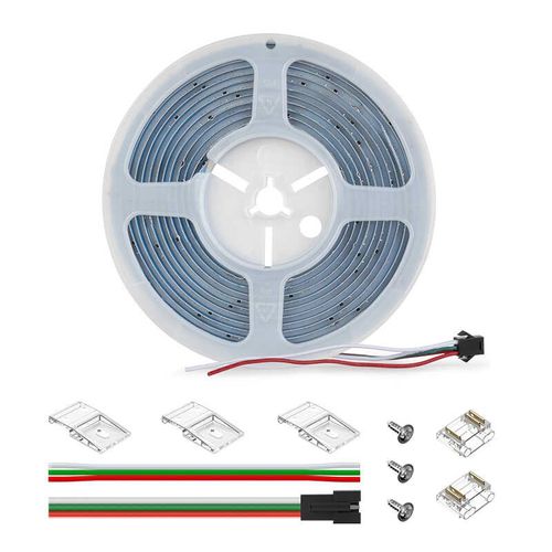 FCOB幻彩RGBW可编程WS281柔性LED灯带89灯匀光流水全彩2V灯条