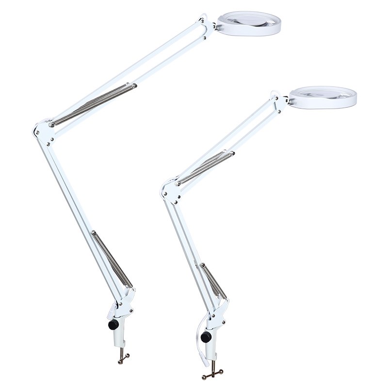 PDOK德国桌夹式放大镜带维修用鉴定专用可调带环形光源珠宝文玩纸