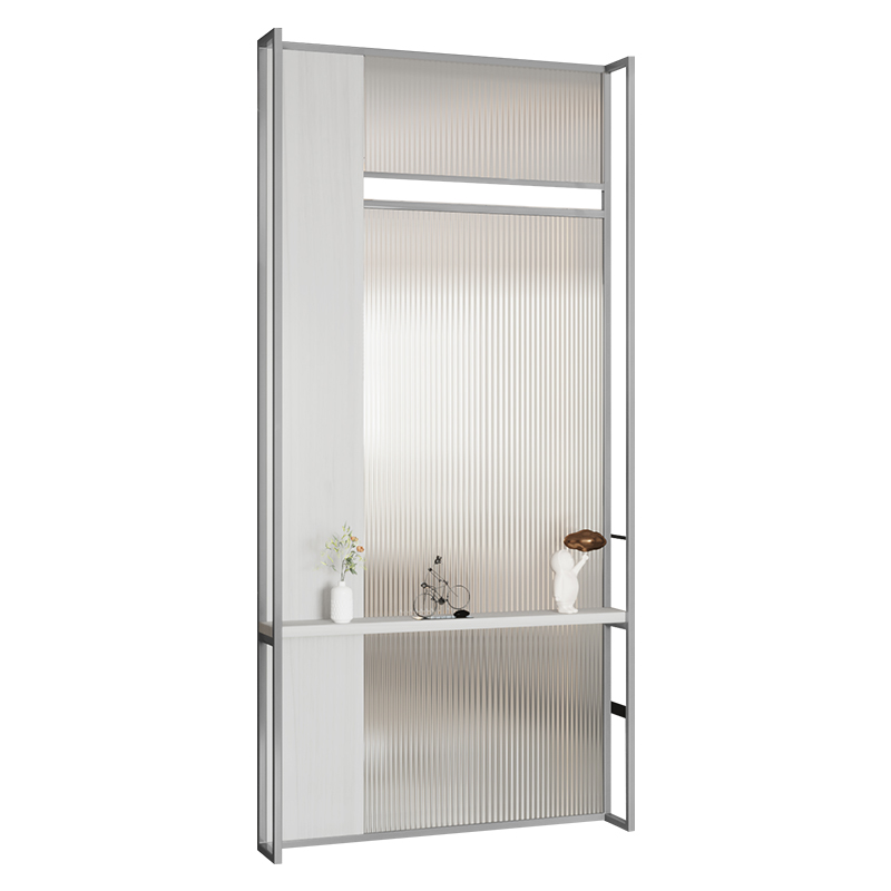 现代简约进门遮挡屏风隔断客厅入户玄关台办公室不锈钢餐厅玻璃屏