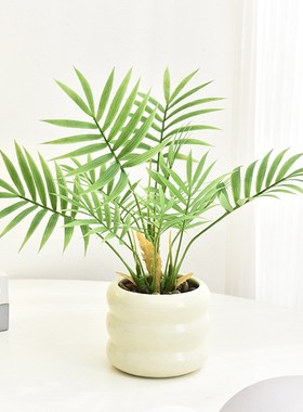 现代简约风仿真龟背竹绿植装饰品家居办公室客厅桌面室内花瓶摆件
